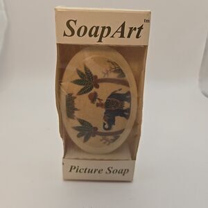 Vtg. Soap Art Picture Soap Elephant Pichture Made In U.S.A 1990's